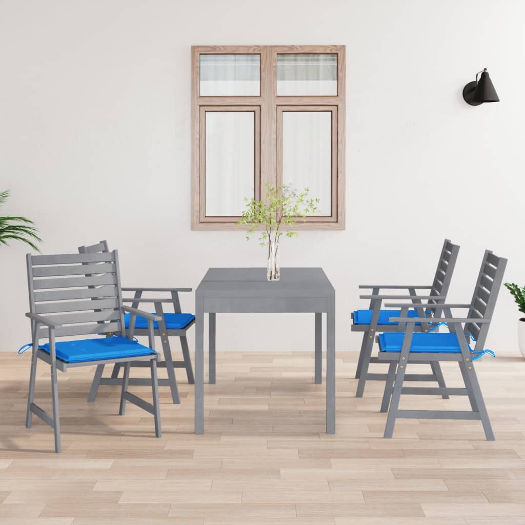 Sedie Pranzo per Esterni con Cuscini 4 pz Legno Massello Acacia cod mxl 12013