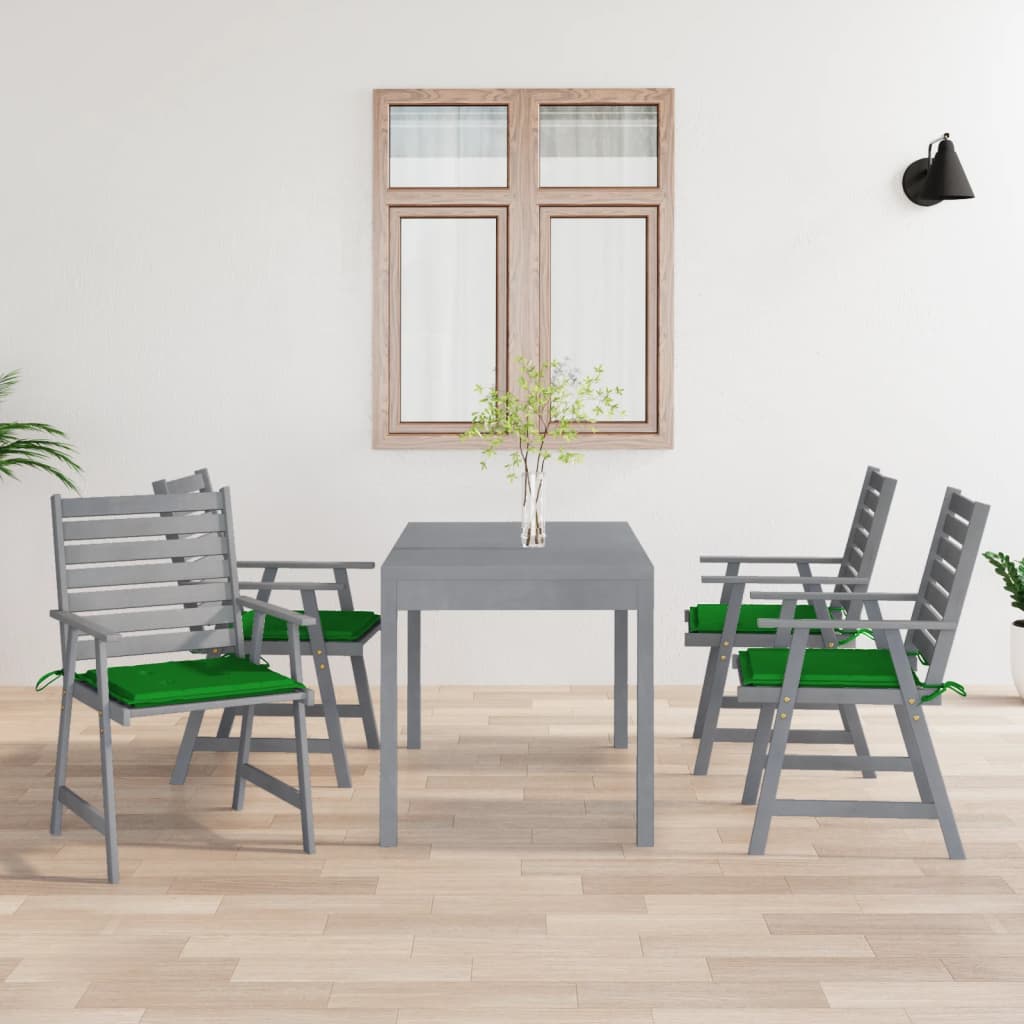 Sedie Pranzo per Esterni con Cuscini 4 pz Legno Massello Acacia 3078409