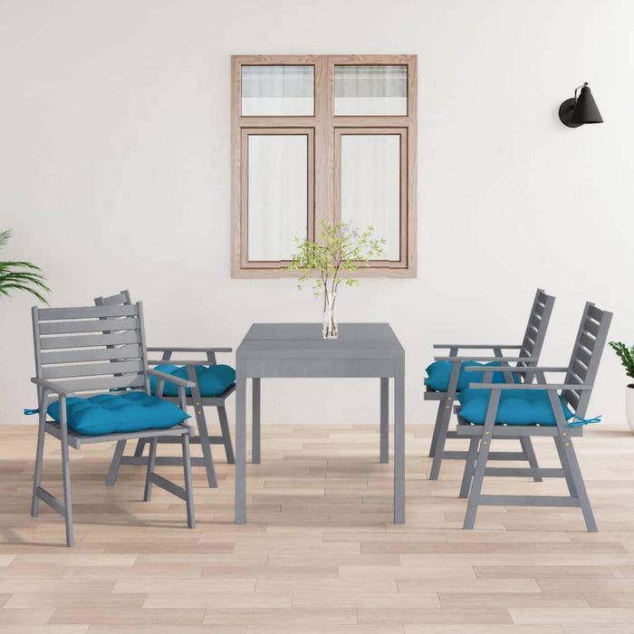 Sedie Pranzo per Esterni con Cuscini 4 pz Legno Massello Acacia cod mxl 24229