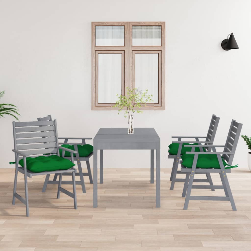 Sedie Pranzo per Esterni con Cuscini 4 pz Legno Massello Acacia 3078424