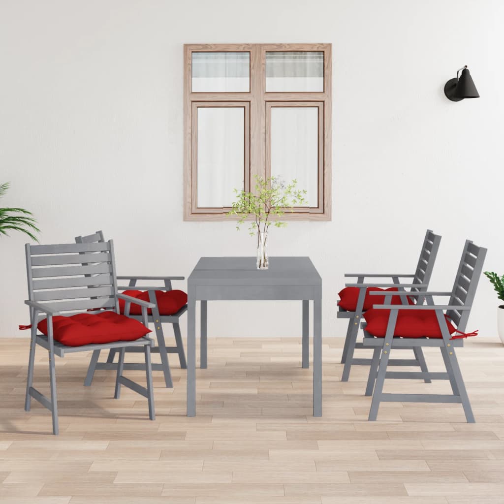 Sedie Pranzo per Esterni con Cuscini 4 pz Legno Massello Acacia cod mxl 24231