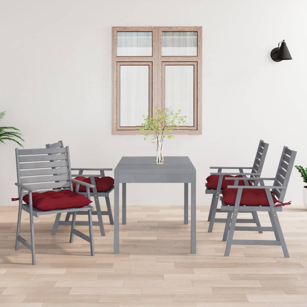 Sedie Pranzo per Esterni con Cuscini 4 pz Legno Massello Acacia cod mxl 13710