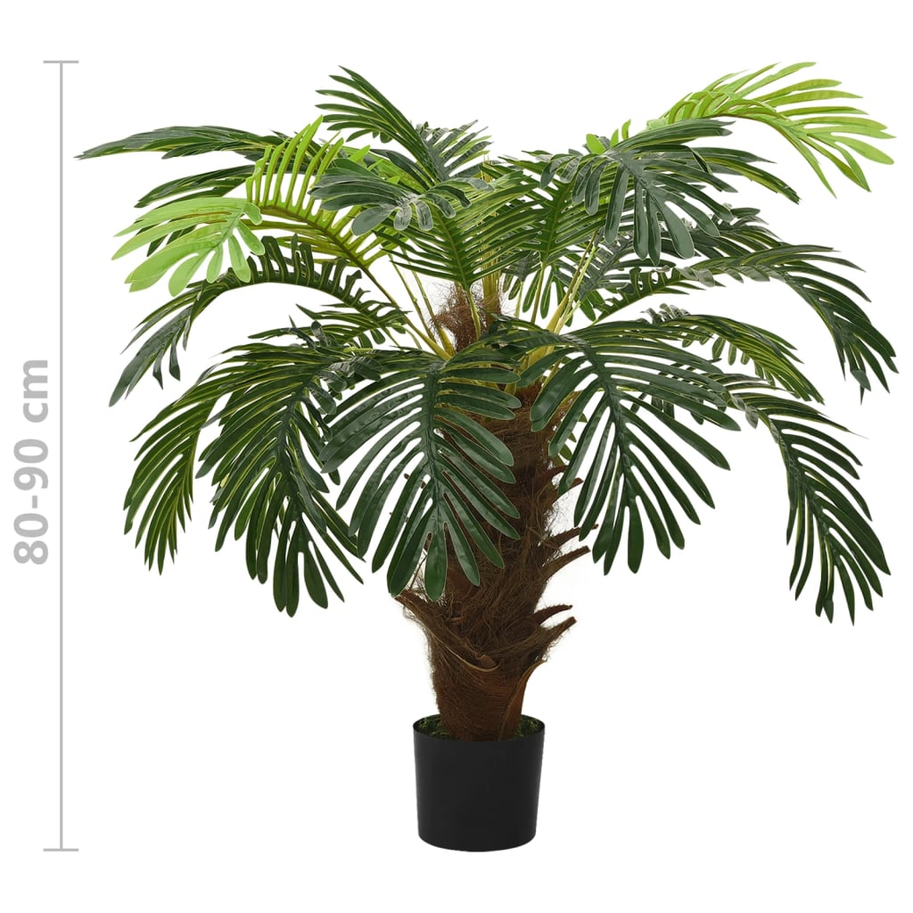 Palma Cycas Artificiale con Vaso 90 cm Verde 336306