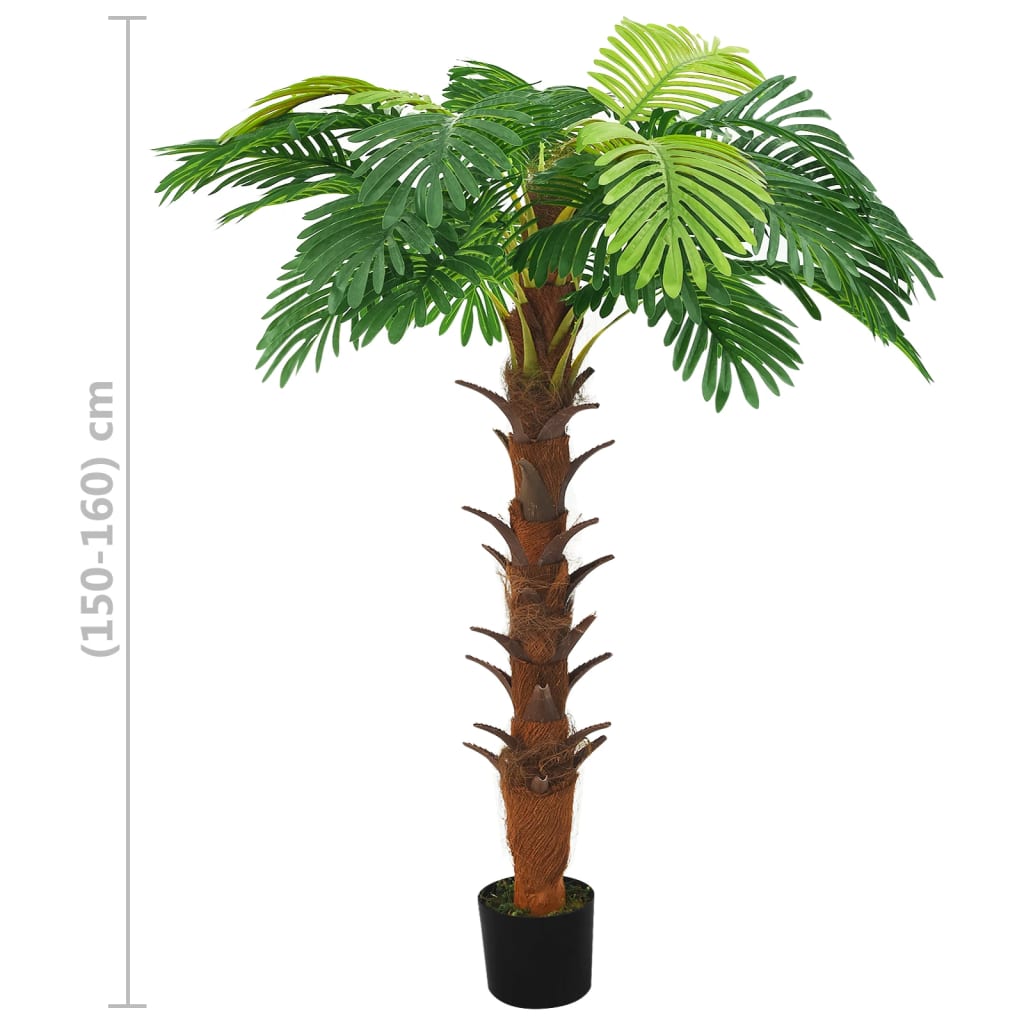 Palma Cycas Artificiale con Vaso 160 cm Verde 336308