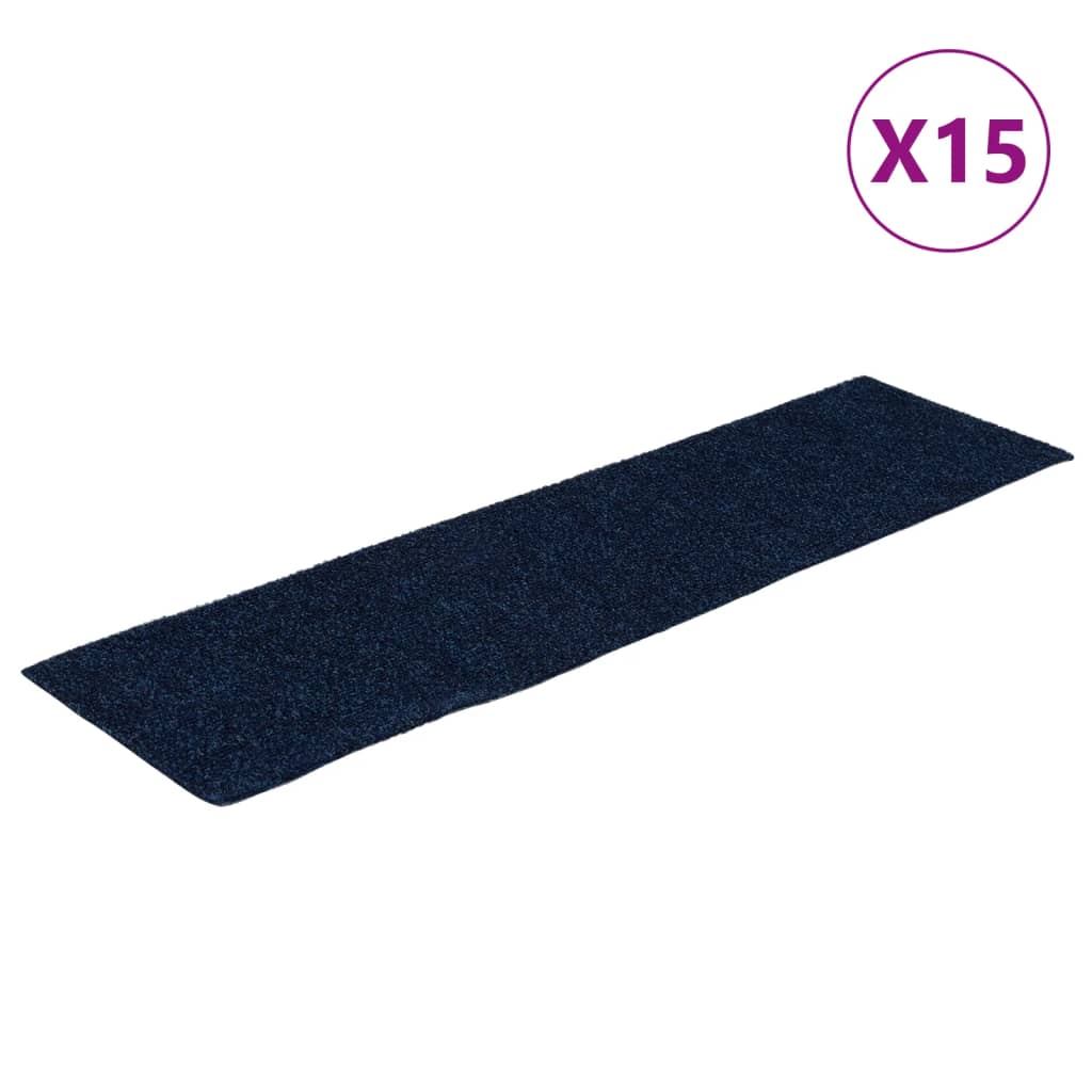 Tappeti Adesivi Rettangolari per Scale 15 pz 76x20 cm Blu cod mxl 69540