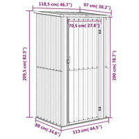 Capanno da Giardino Verde 118,5x97x209,5 cm in Acciaio Zincato cod mxl 65896