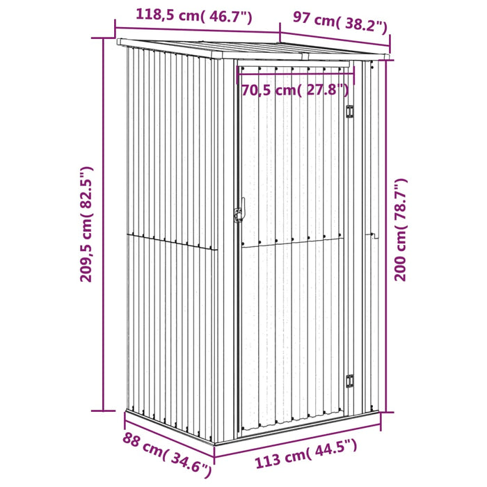 Capanno da Giardino Verde 118,5x97x209,5 cm in Acciaio Zincato cod mxl 65896