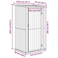 Capanno da Giardino Grigio 118,5x97x209,5 cm in Acciaio Zincato 150900