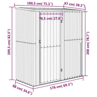 Capanno da Giardino Verde 180,5x97x209,5 cm in Acciaio Zincato 150903