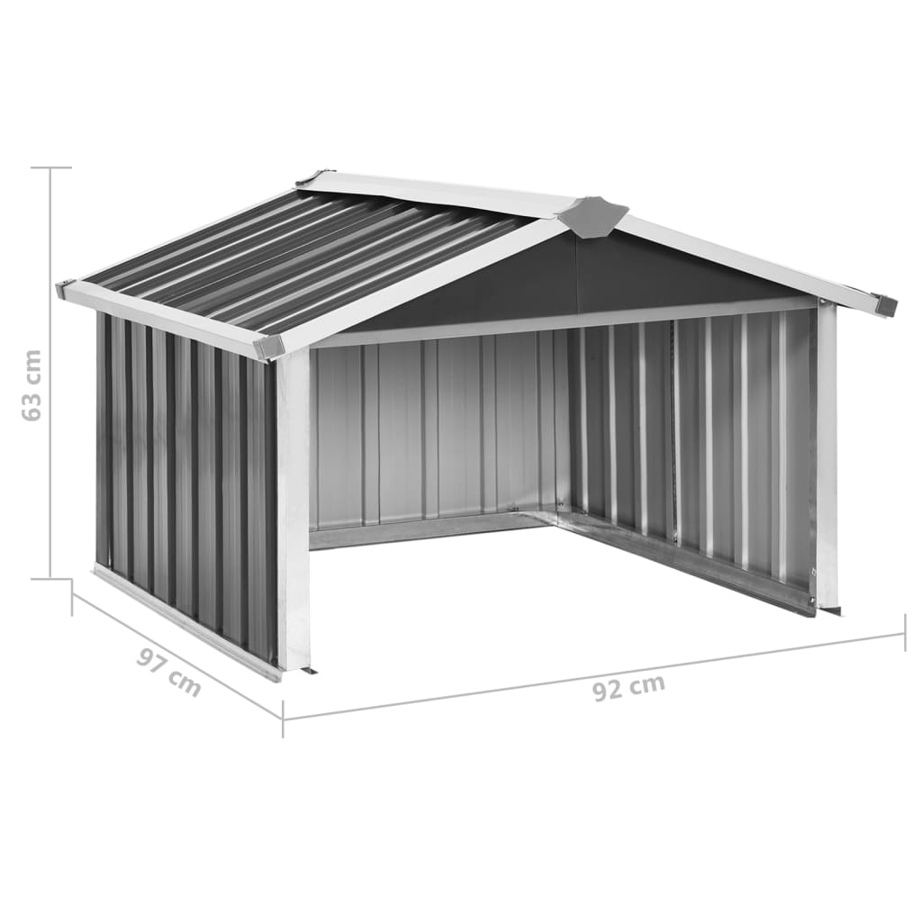 Capanno per Robot Tosaerba 92x97x63cm Acciaio Zincato Antracite cod mxl 65909