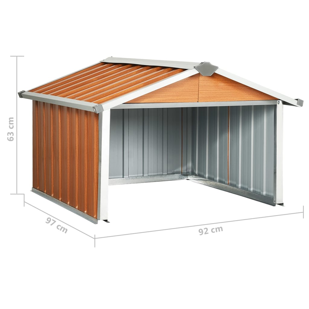 Capanno per Robot Tosaerba 92x97x63 cm Acciaio Zincato Marrone 150910