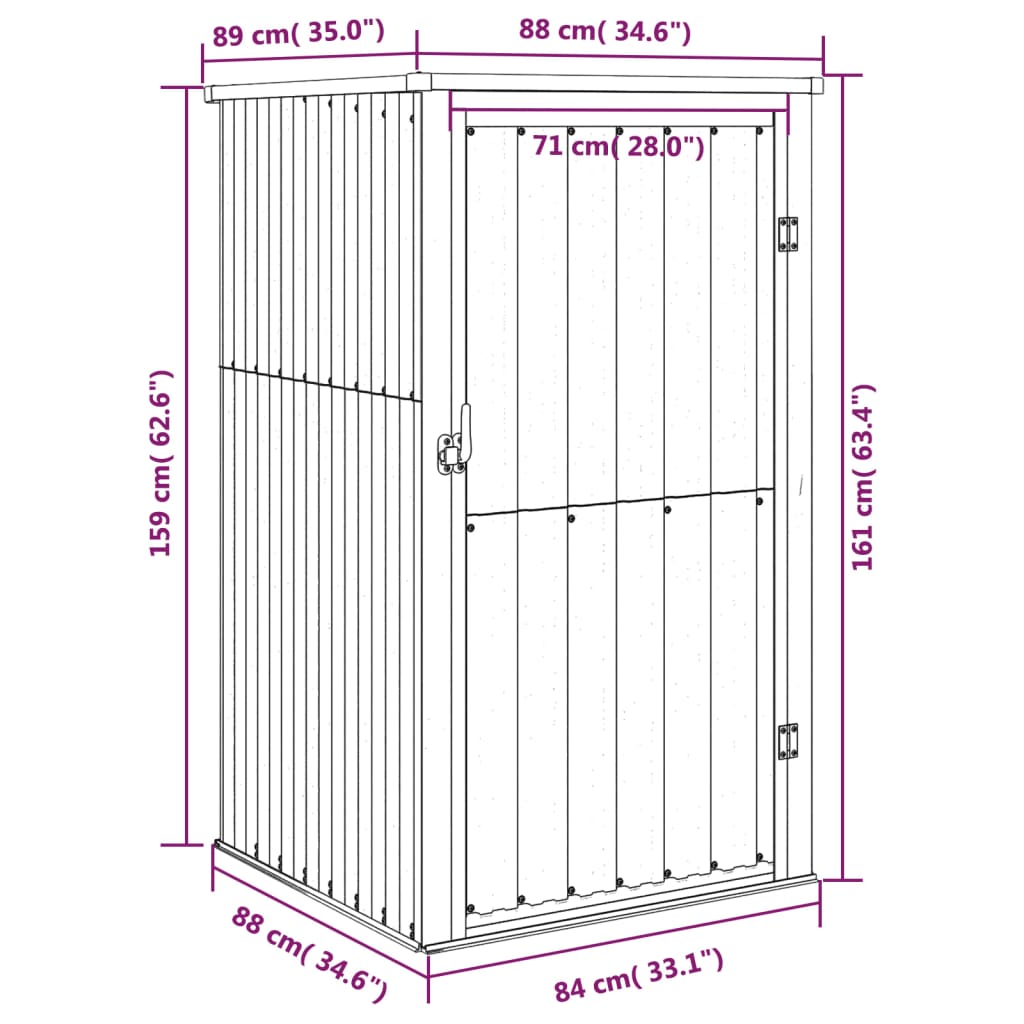 Capanno per Attrezzi Verde 88x89x161 cm in Acciaio Zincato 316205