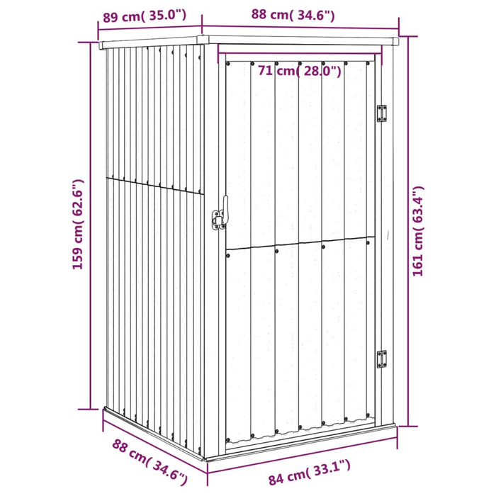 Capanno per Attrezzi Grigio 88x89x161 cm Acciaio Zincato cod mxl 65829