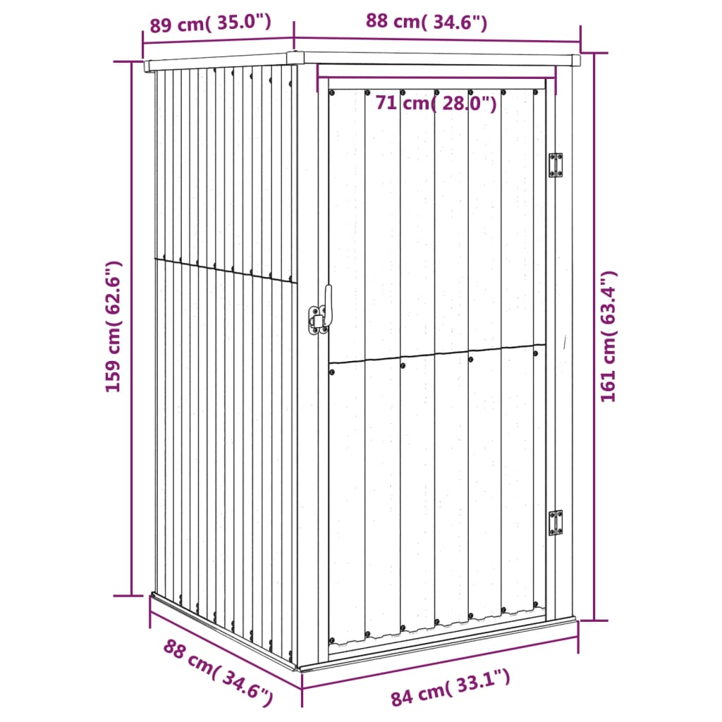 Capanno per Attrezzi Antracite 88x89x161 cm Acciaio Zincato cod mxl 65831