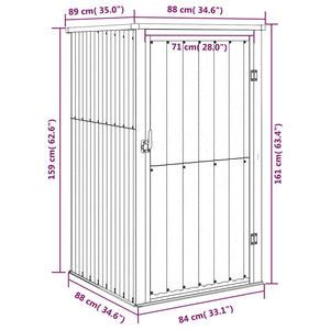 Capanno per Attrezzi Marrone 88x89x161 cm in Acciaio Zincato 316208