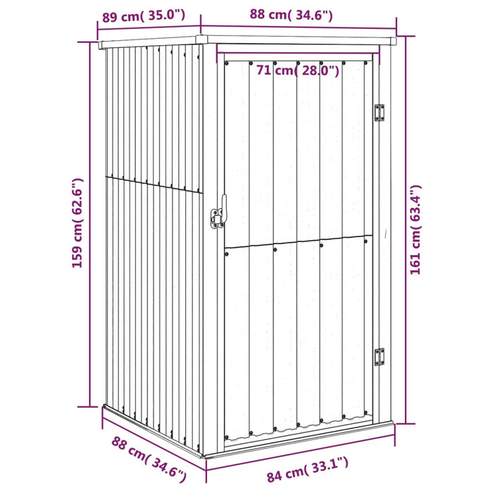 Capanno per Attrezzi Marrone 88x89x161 cm Acciaio Zincato cod mxl 65798