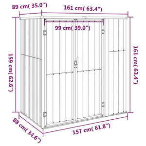 Capanno per Attrezzi Grigio 161x89x161 cm in Acciaio Zincato 316210