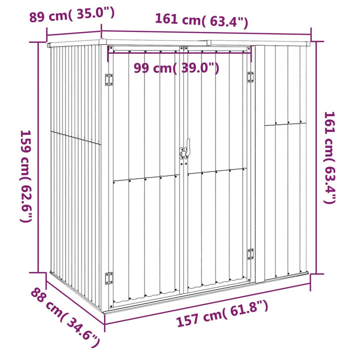 Capanno per Attrezzi Grigio 161x89x161 cm in Acciaio Zincato 316210