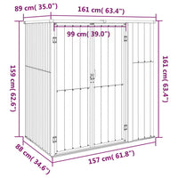 Capanno per Attrezzi Antracite 161x89x161 cm Acciaio Zincato 316211