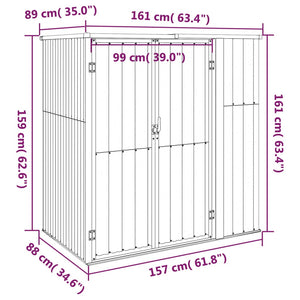 Capanno per Attrezzi Marrone 161x89x161 cm Acciaio Zincato