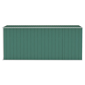 Capanno Giardino a Parete Verde 118x382x178 cm Acciaio Zincato 316229