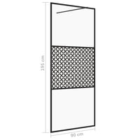 Parete per Doccia Walk-in Vetro Trasparente ESG 90x195 cm Nera 151029