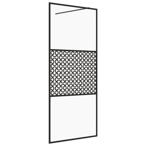 Parete per Doccia Walk-in Vetro Trasparente ESG 100x195cm Nera cod mxl 48713