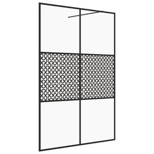 Parete per Doccia Walk-in Vetro Trasparente ESG 140x195cm Nera cod mxl 52638