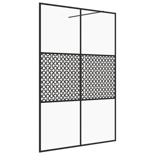 Parete per Doccia Walk-in Vetro Trasparente ESG 140x195cm Nera cod mxl 52638