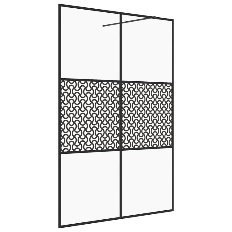 Parete per Doccia Walk-in Vetro Trasparente ESG 140x195cm Nera cod mxl 52638