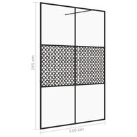 Parete per Doccia Walk-in Vetro Trasparente ESG 140x195cm Nera cod mxl 52638