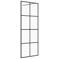 Parete per Doccia Walk-in Vetro Trasparente ESG 80x195 cm Nera cod mxl 48643