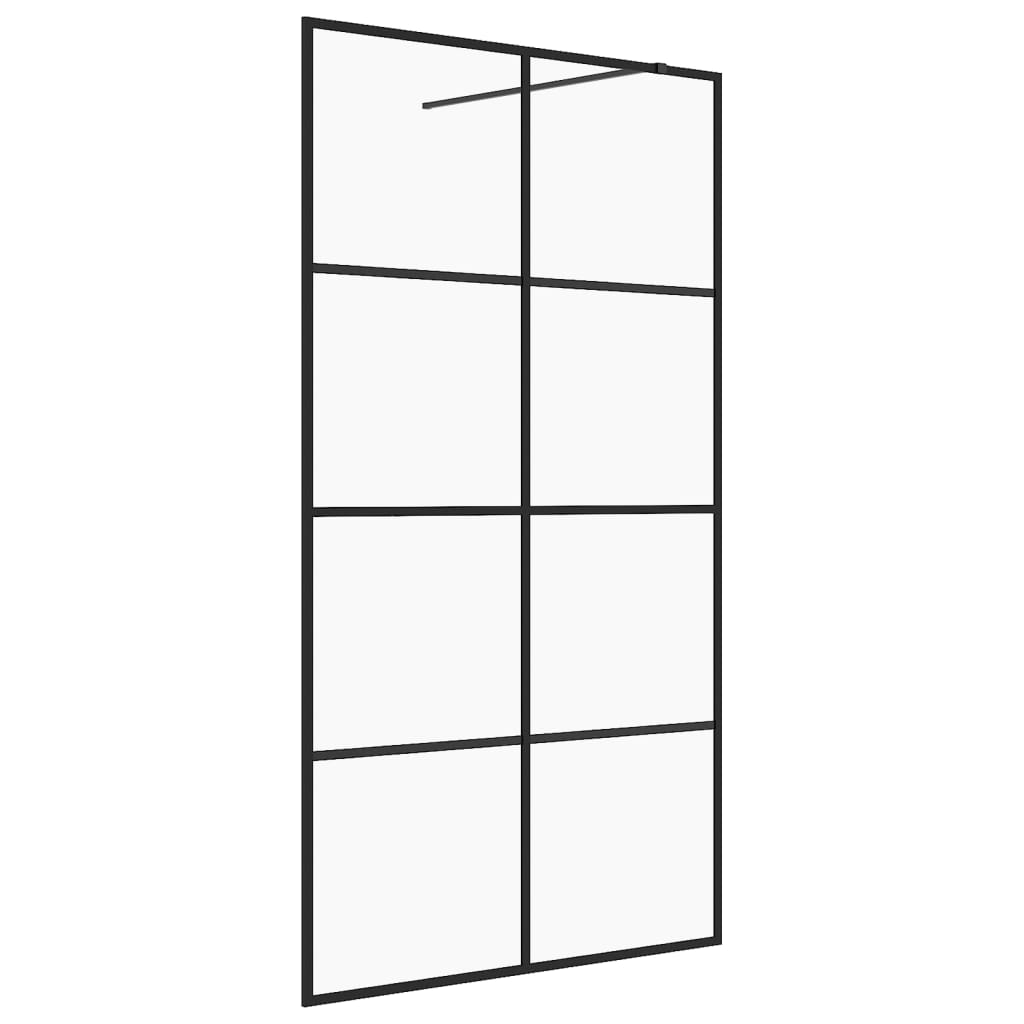 Parete per Doccia Walk-in Vetro Trasparente ESG 90x195 cm Neracod mxl 79149