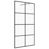 Parete per Doccia Walk-in Vetro Trasparente ESG 100x195cm Nera cod mxl 46805