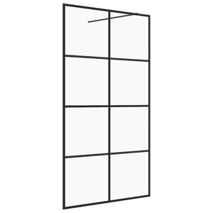 Parete Doccia Walk-in in Vetro Trasparente ESG 140x195cm Nera cod mxl 49143