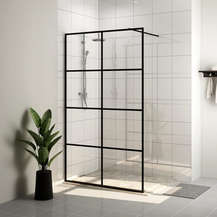 Parete Doccia Walk-in in Vetro Trasparente ESG 140x195cm Nera cod mxl 49143