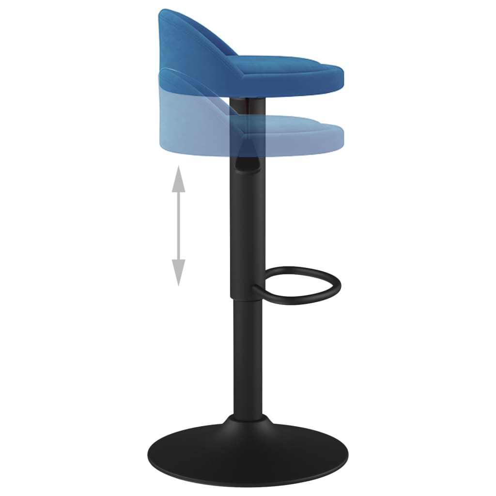 Sgabelli da Bar 2 pz Blu in Velluto 333605