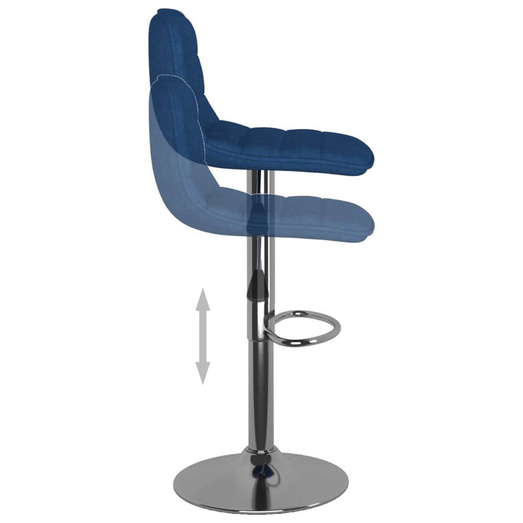 Sgabelli da Bar 2 pz Blu in Tessuto 333949