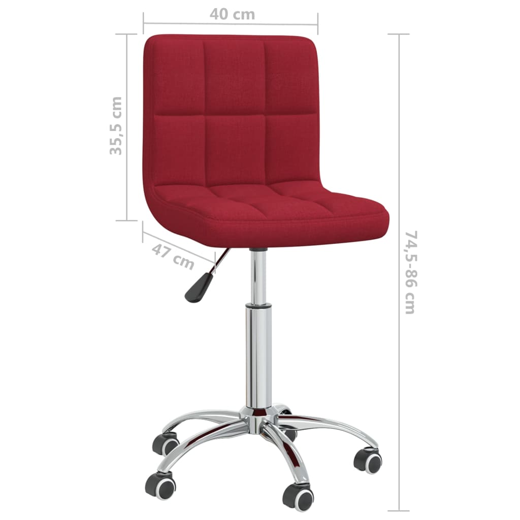 Sedia da Ufficio Girevole Rosso Vino in Tessuto cod mxl 28066