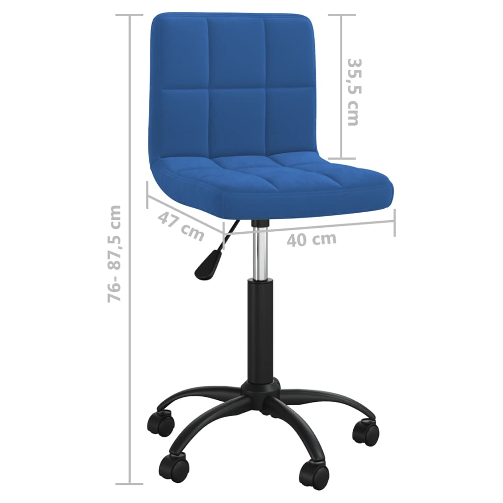 Sedia Girevole da Ufficio Blu in Velluto 334360