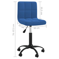 Sedia Girevole da Ufficio Blu in Velluto 334360