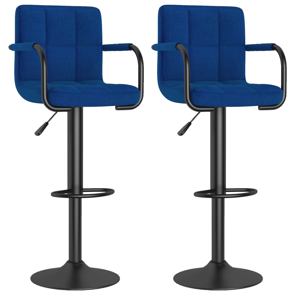 Sgabelli da Bar 2 pz Blu in Tessuto 334639