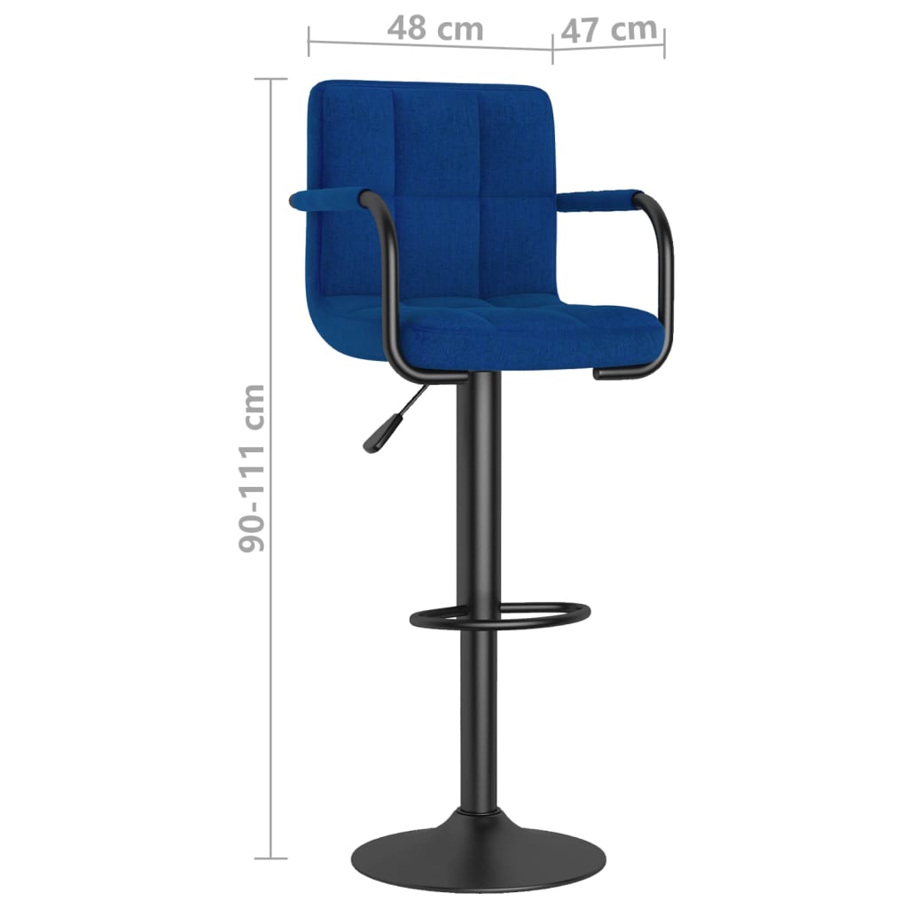 Sgabelli da Bar 2 pz Blu in Tessuto 334639