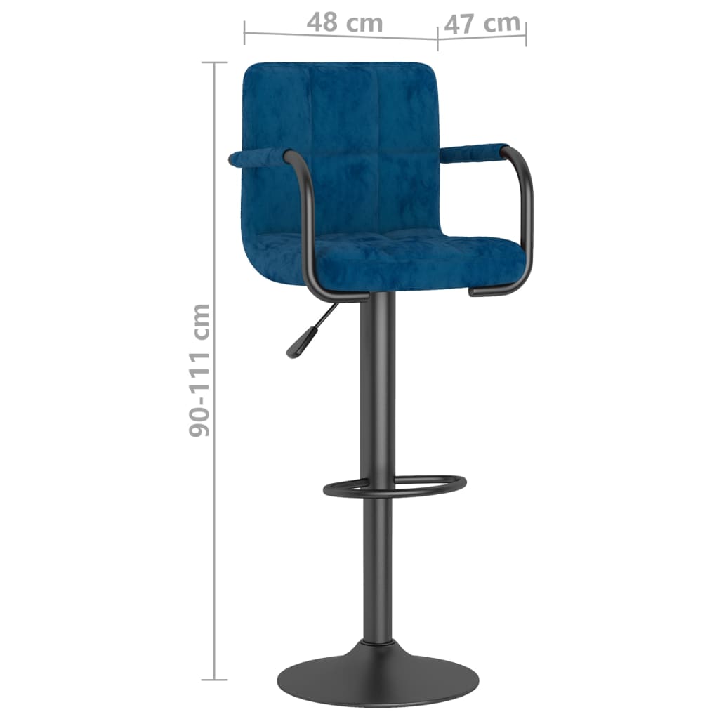 Sgabelli da Bar 2 pz Blu in Velluto 334663