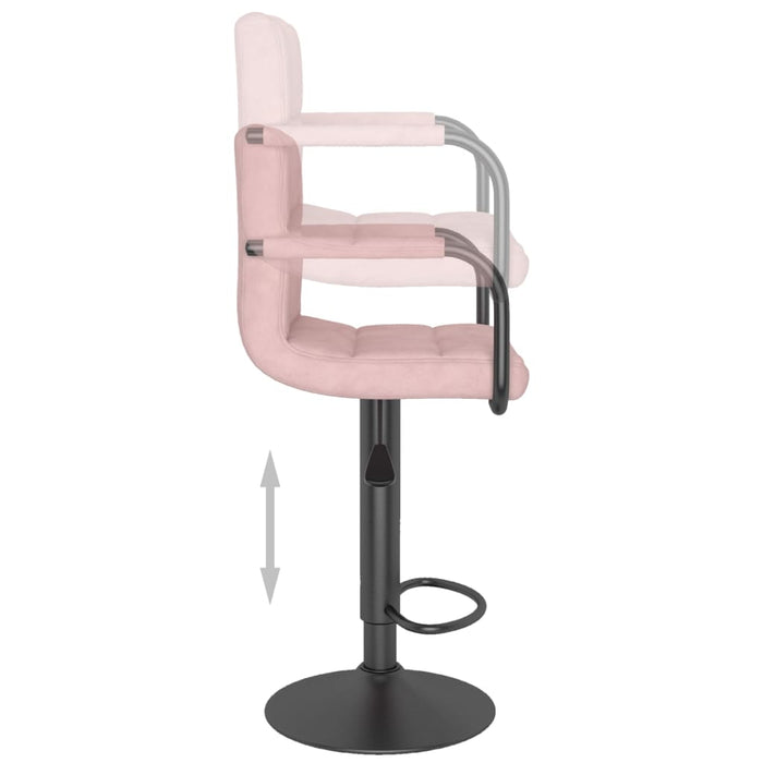 Sgabelli da Bar 2 pz Rosa in Velluto cod mxl 57323