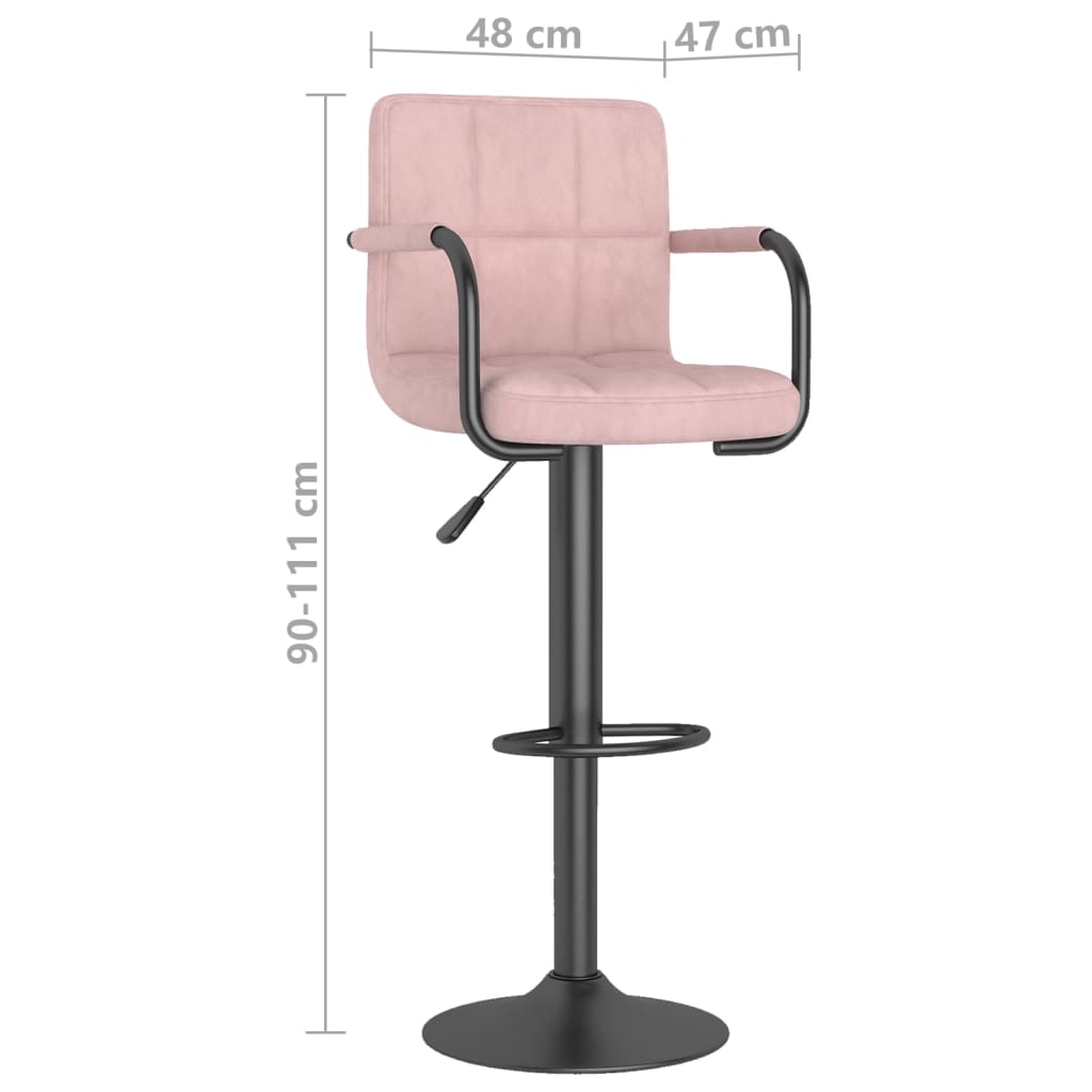 Sgabelli da Bar 2 pz Rosa in Velluto cod mxl 57323