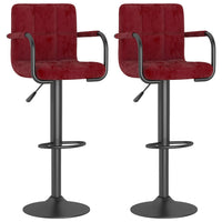 Sgabelli da Bar 2 pz Rosso Vino in Velluto cod mxl 62892