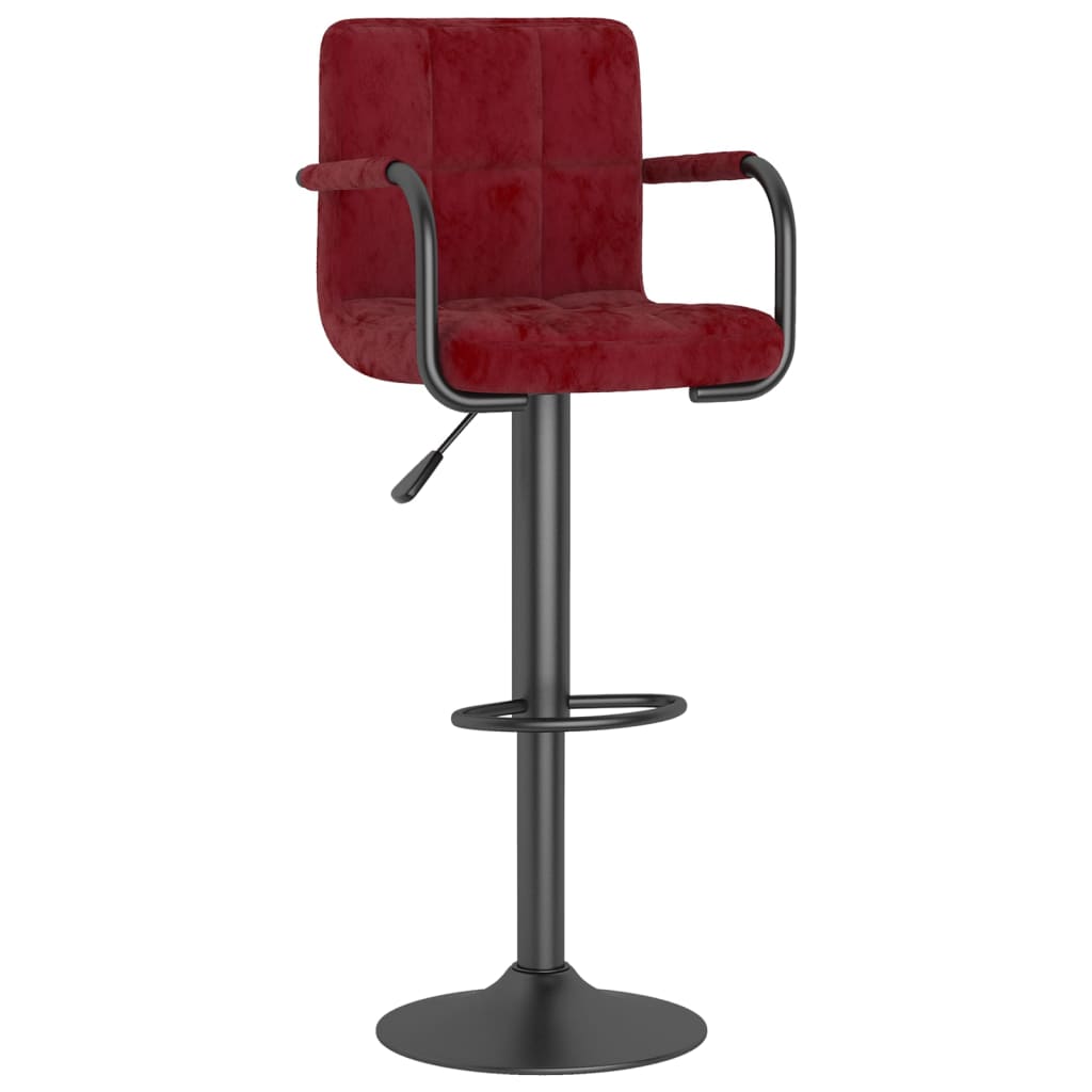 Sgabelli da Bar 2 pz Rosso Vino in Velluto cod mxl 62892