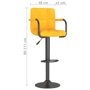 Sgabelli da Bar 2 pz Giallo Senape in Velluto cod mxl 58958