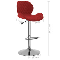 Sgabelli da Bar 2 pz Rosso Vino in Velluto cod mxl 70339